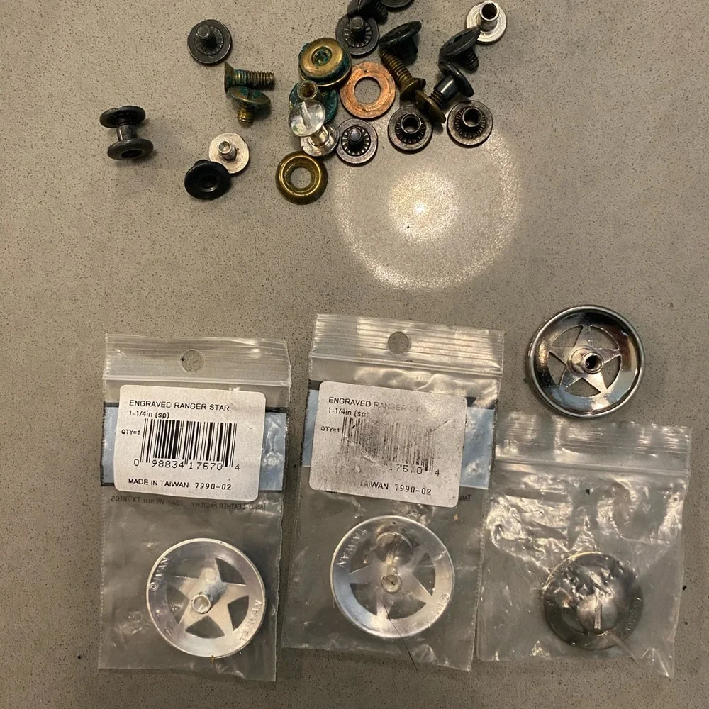 Tandy Leather Factory Ranger Star Conchos & Snaps Engraved Ranger bundle - Picture 7 of 7